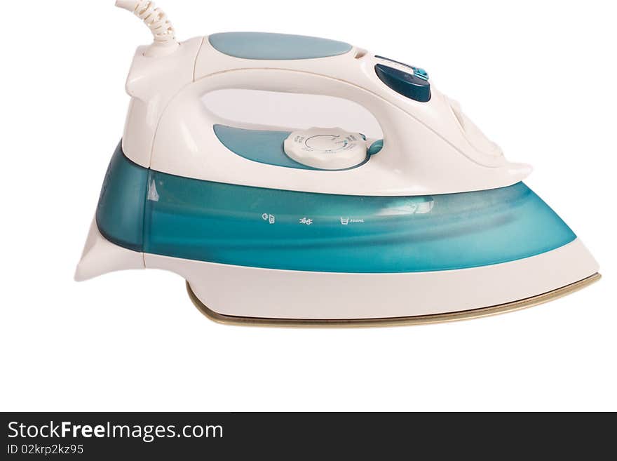 Modern electric iron isolated on the white background