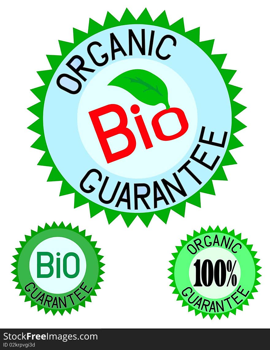 Organic& bio colorful label set for design,  illustration