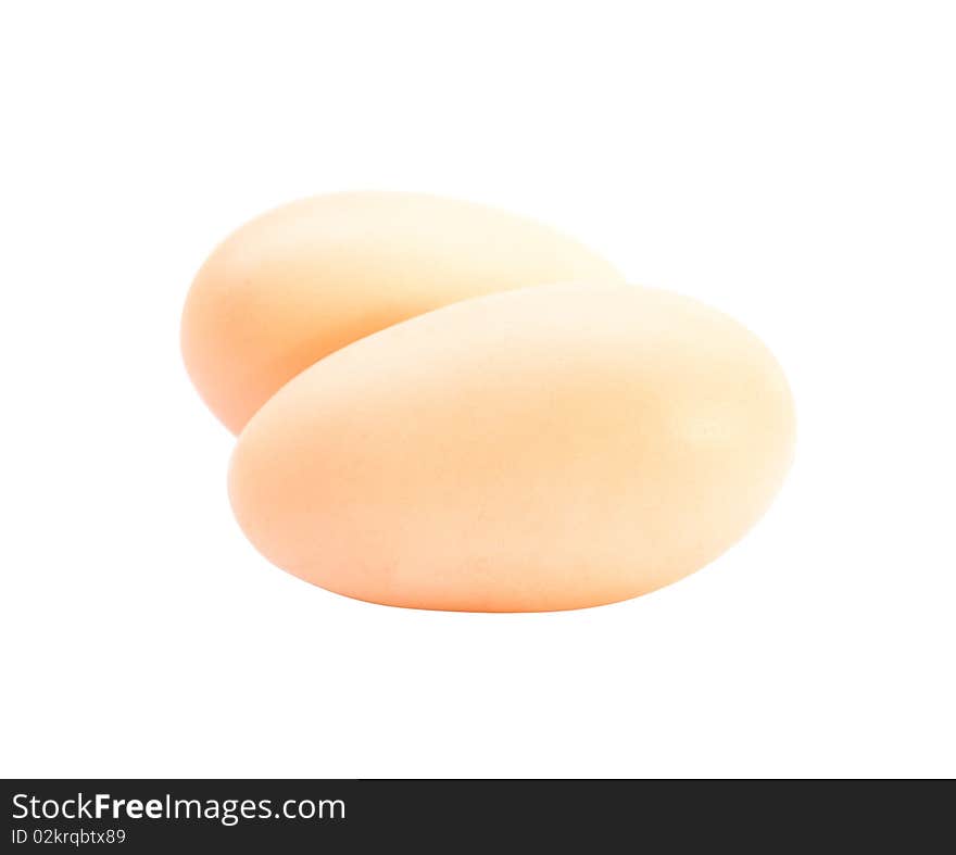 Eggs on a white background