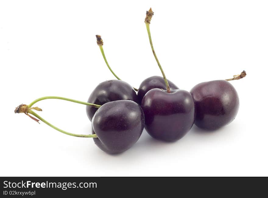 Cherry on a white background