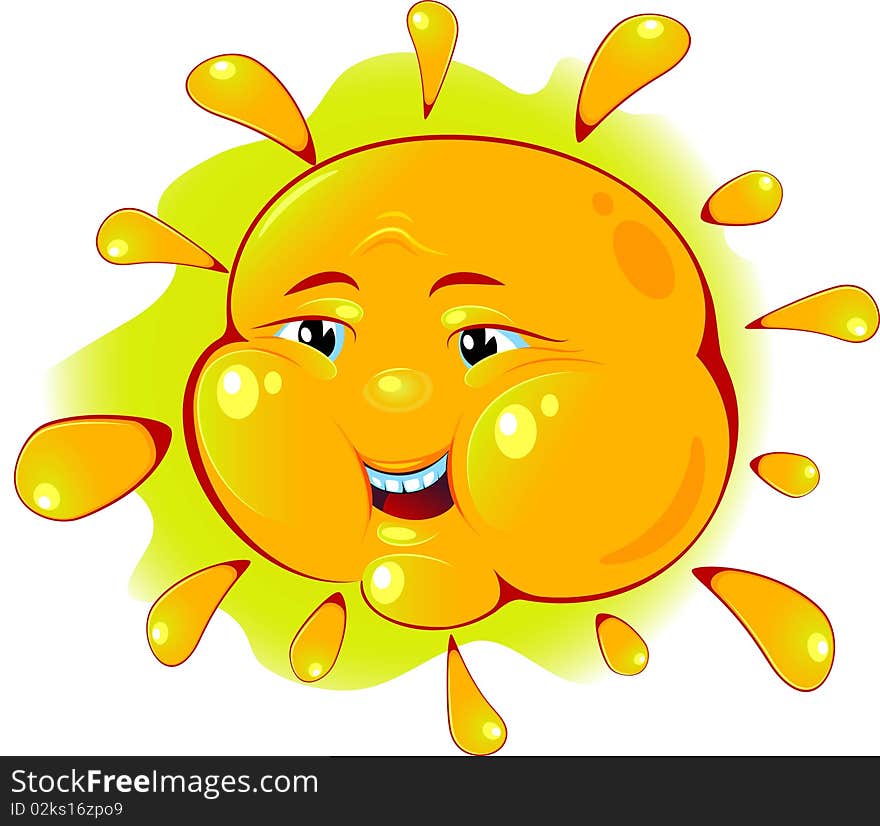 Vector image of sun over white. EPS 8