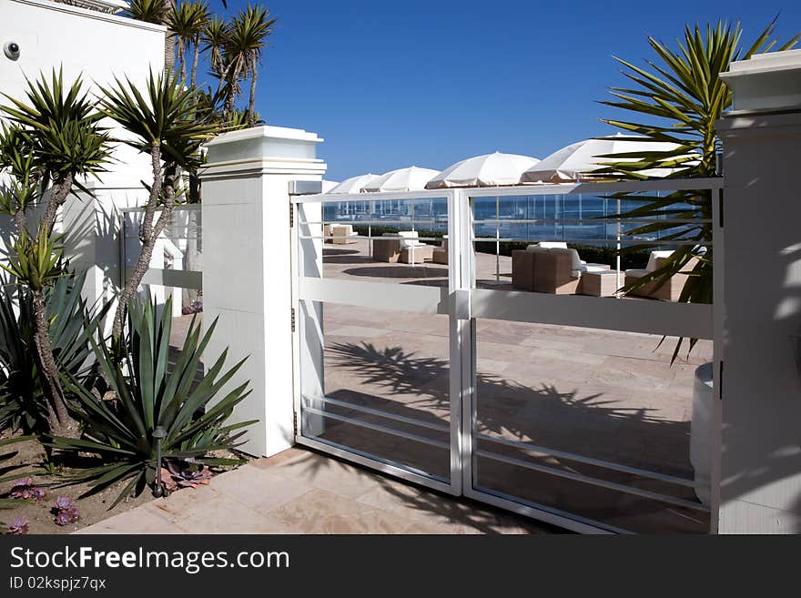 Santa Barbara exclusive beach club overlooking Pacific Ocean. Santa Barbara exclusive beach club overlooking Pacific Ocean.