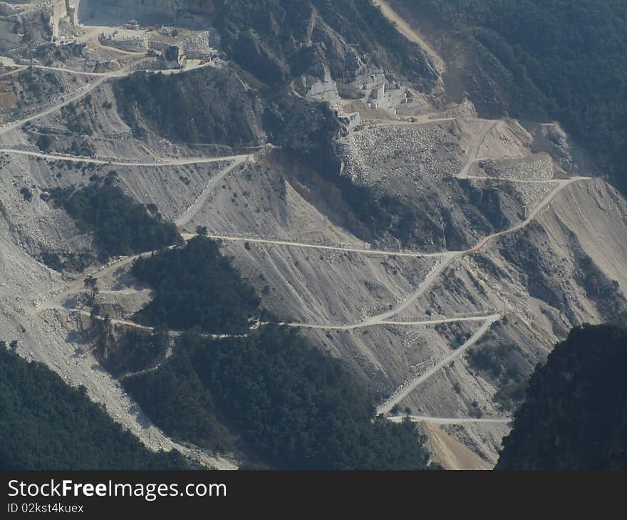 Marble quarry in carrara , tuscany italy