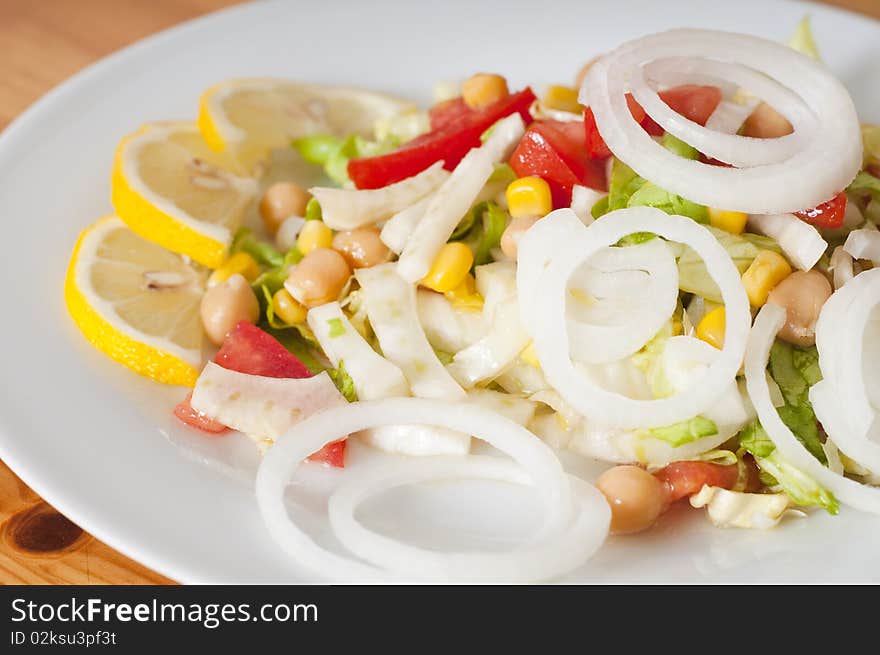 Mixed green salad for a good diet. Mixed green salad for a good diet