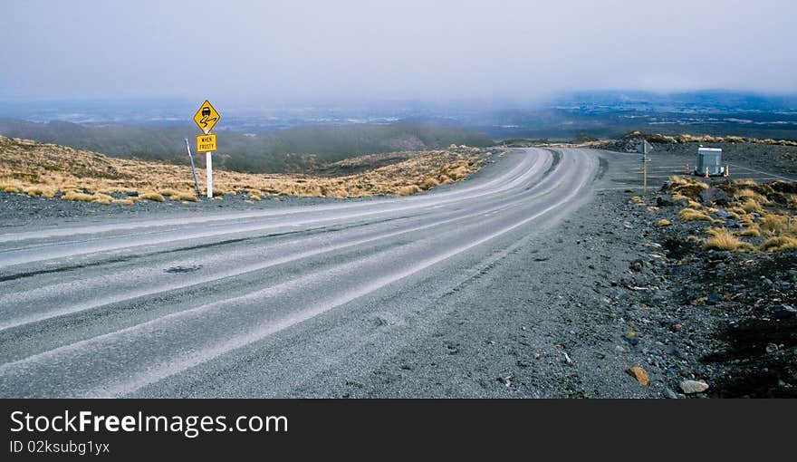 Mount Ruapehu road, Mt Ruapehu, North Island, New Zealand