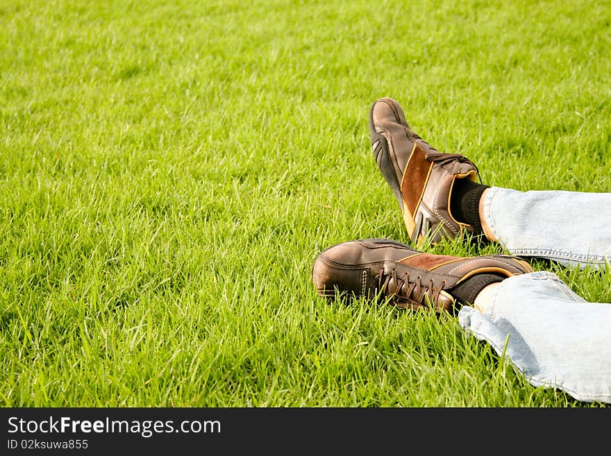 Feet on the grass