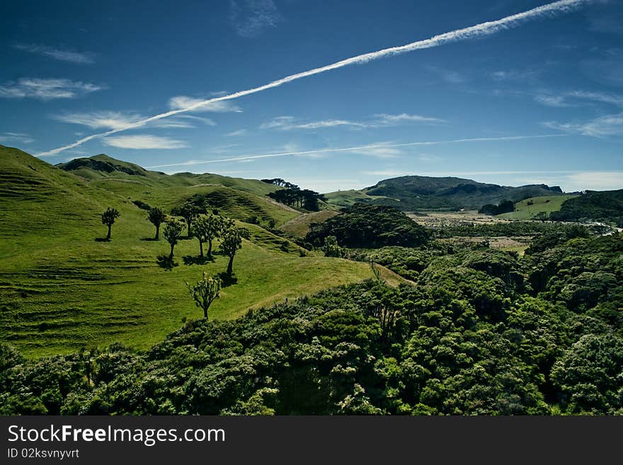 Sky trays above hills, New Zealand