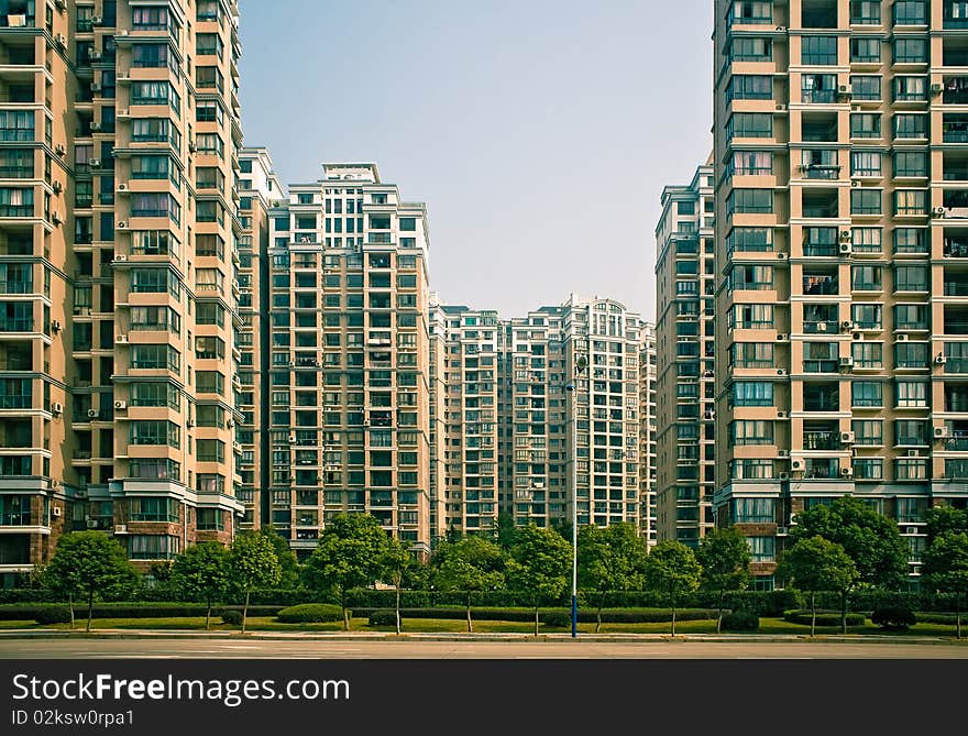 New suburb with trees, Nanchang, China