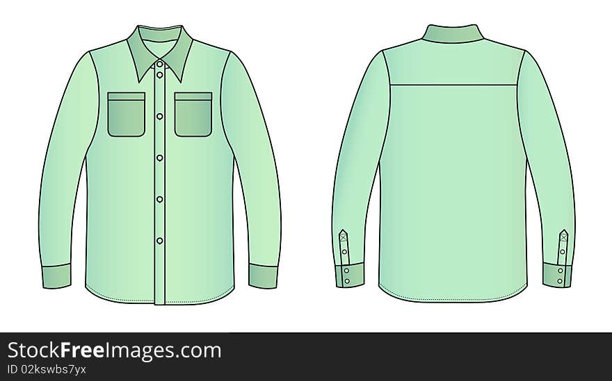 Outline black-white shirt vector illustration isolated on white. EPS8 file available.
You can change the color or you can add your logo easily.