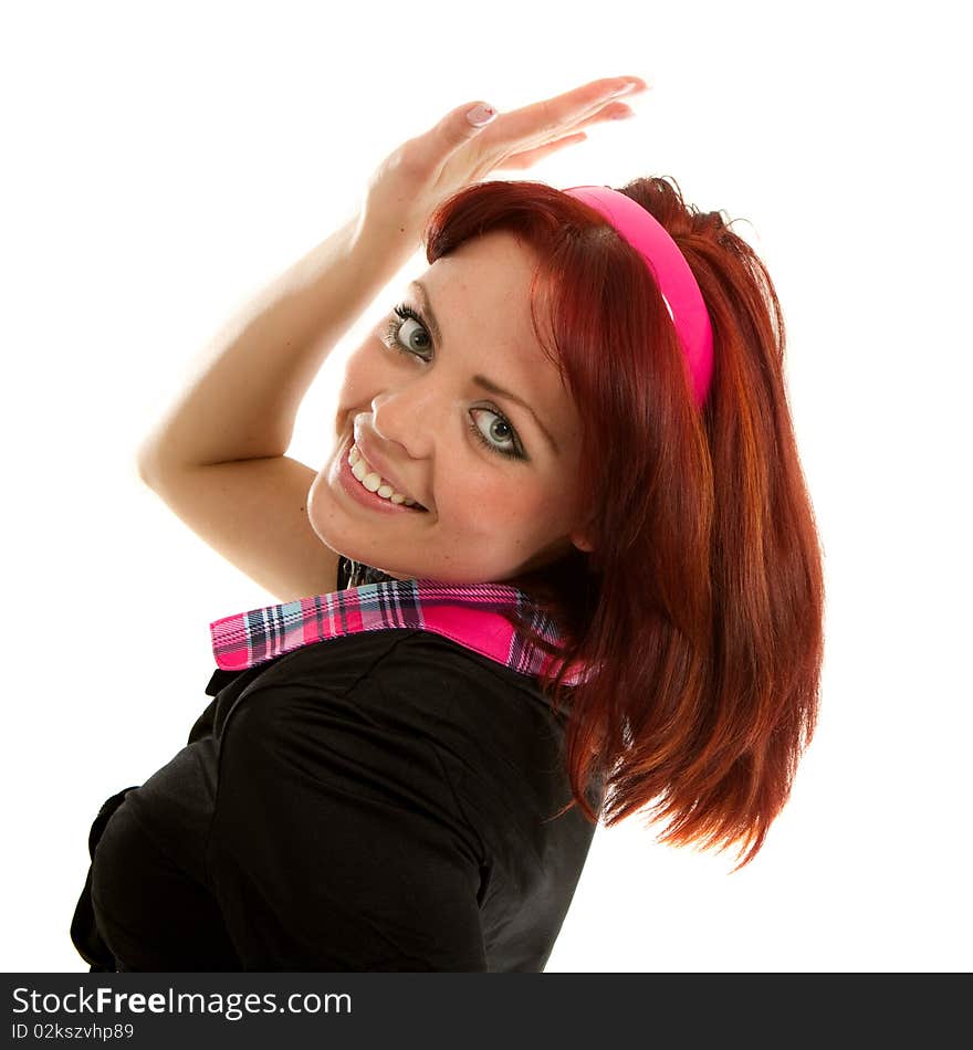 Young sexy dancer in a studio setting. Isolated over white background. Young sexy dancer in a studio setting. Isolated over white background.