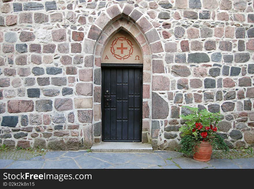 Entrance to the church in Berlin, Germany