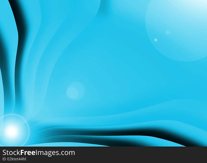 Abstract blue black background with lights