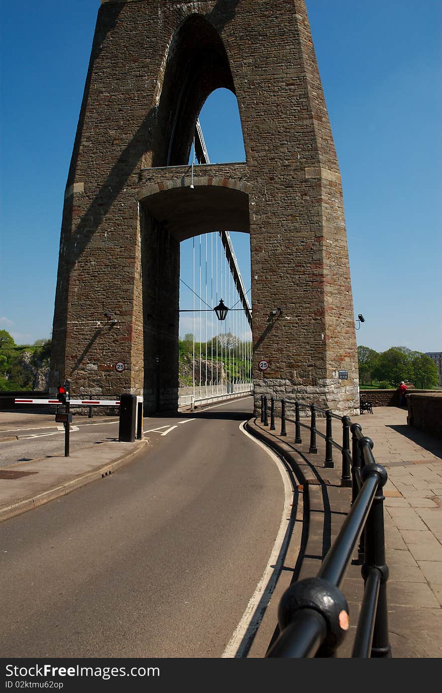 A close-up shot of the roadway that winds through the Clifton Suspension Bridge, Bristol, England. A close-up shot of the roadway that winds through the Clifton Suspension Bridge, Bristol, England