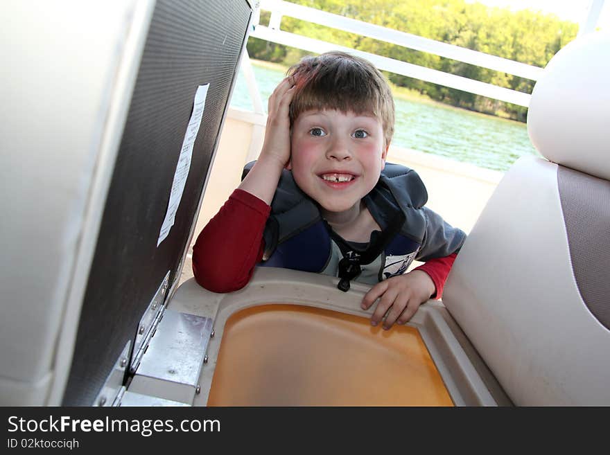 Smiling Boy on Boat