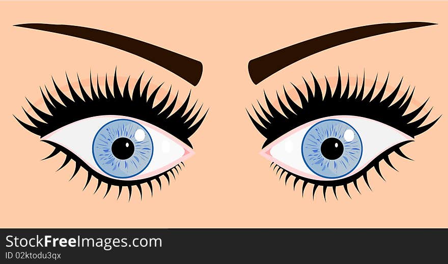 Woman blue eyes vector illustration