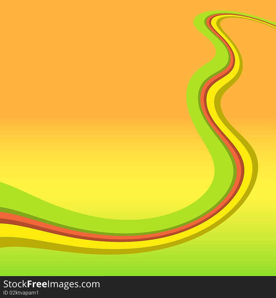 Multicoloured Line On A Colored Background