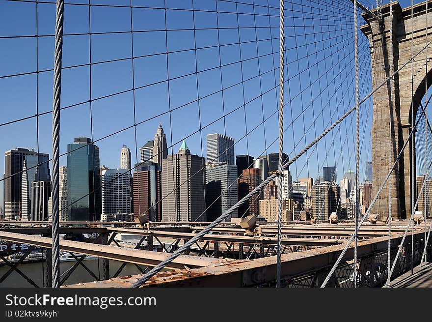 The view from Brooklyn Bridge, New York City. The view from Brooklyn Bridge, New York City.