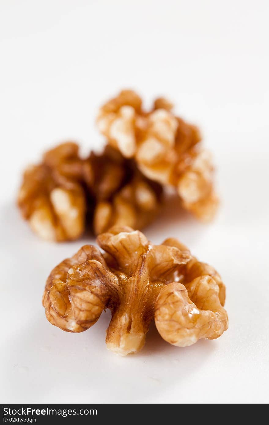 Delicious nut snack isolated over white background