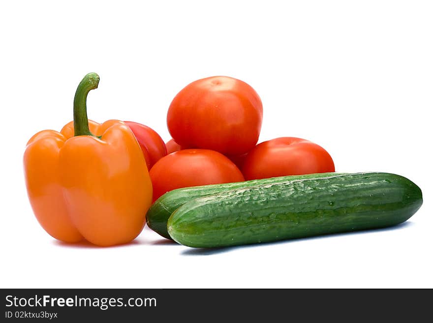 Fresh vegetables isolated on white