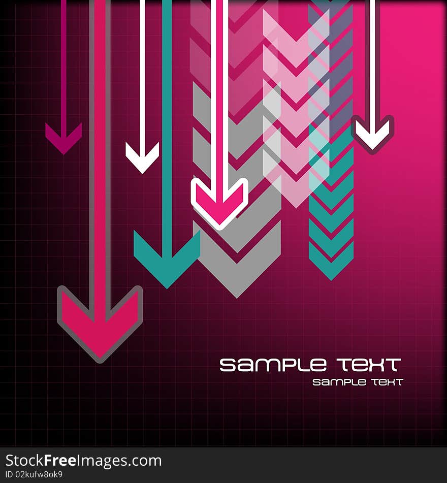 Pink background with arrows,