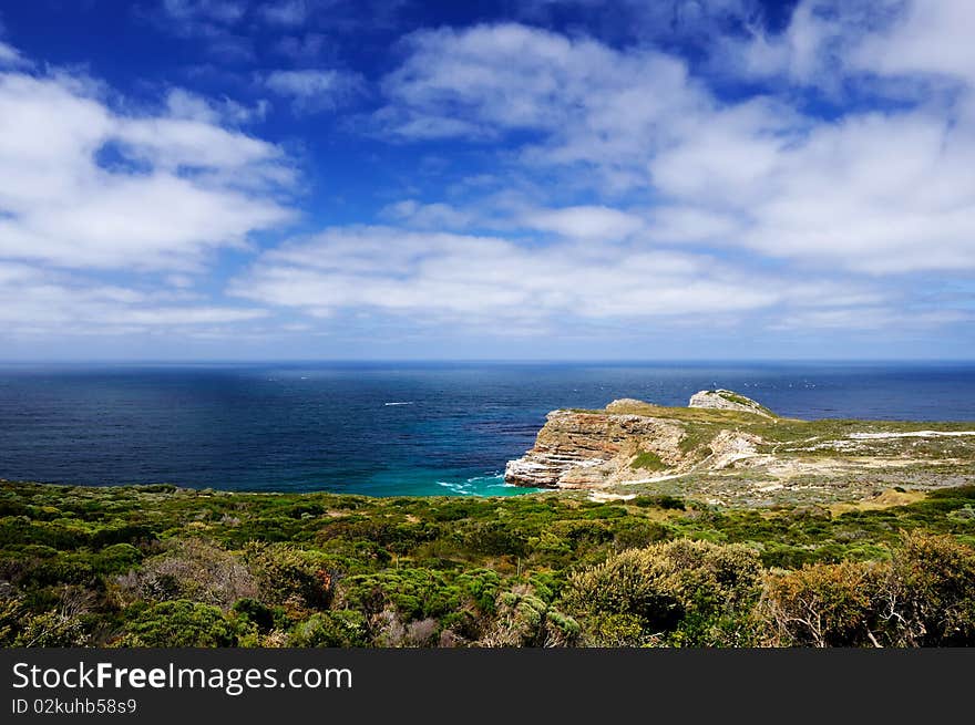 Sea view of South Atlantic from Cape Point