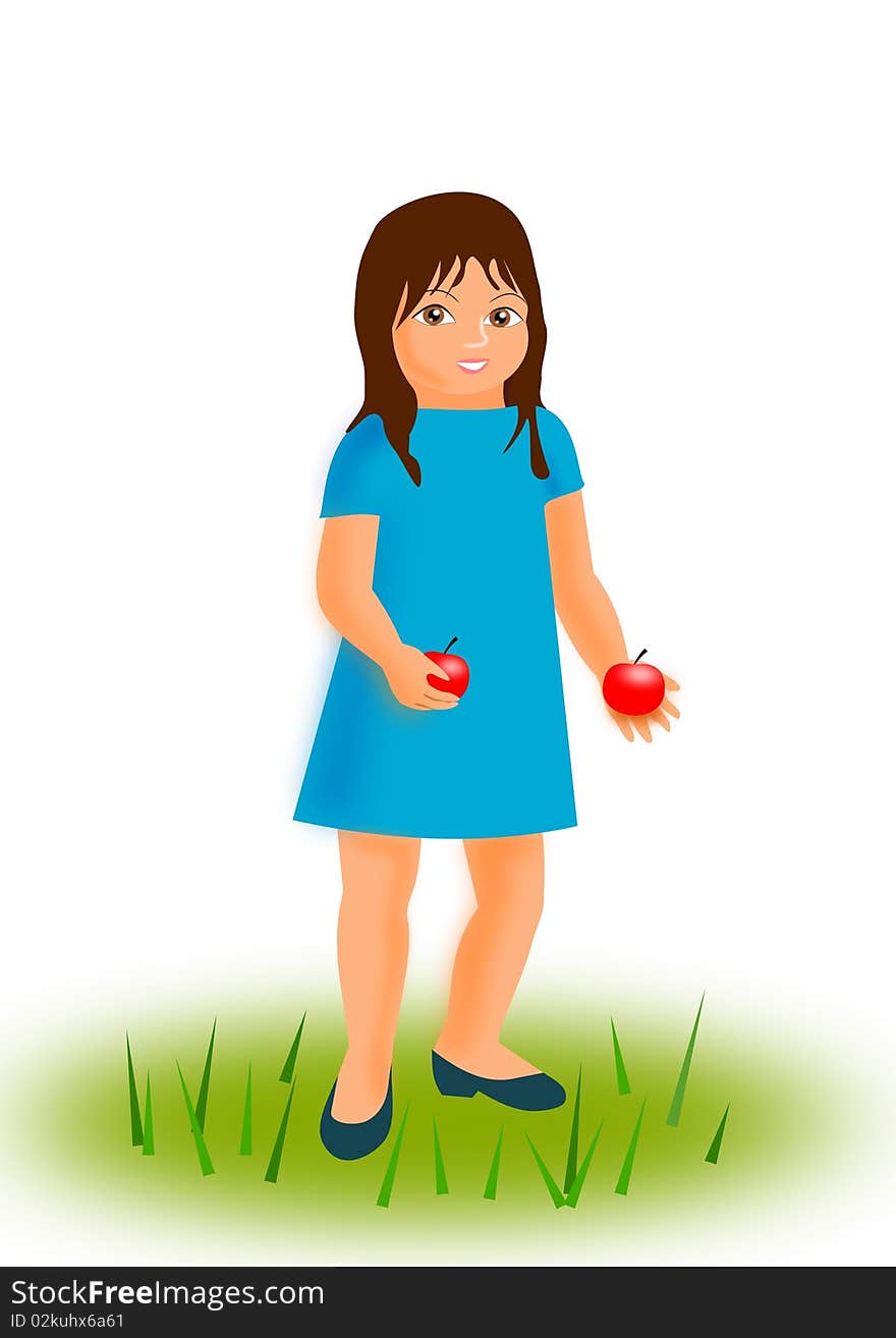 Girl with Apples.