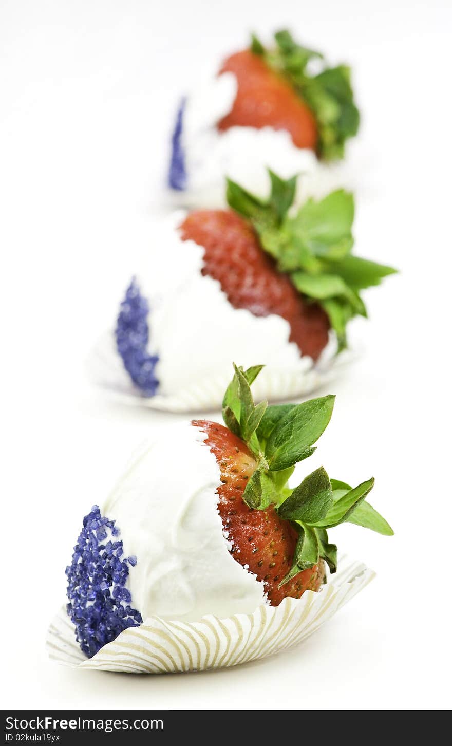 Red white and blue strawberries. Red white and blue strawberries