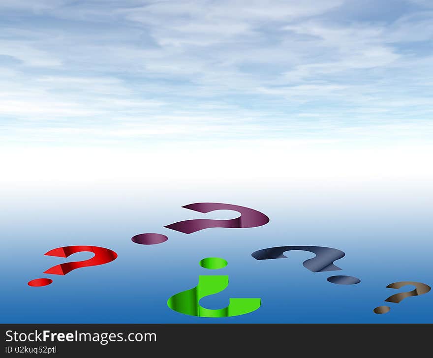 An illustration of question marks on blue background. An illustration of question marks on blue background