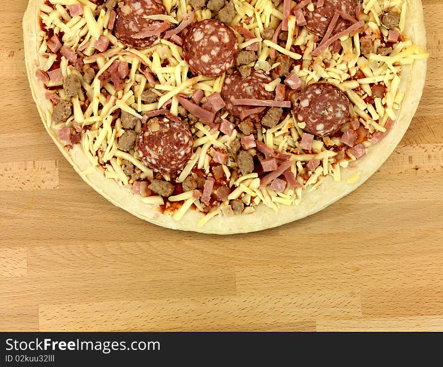 Fresh pizza isolated against a white background. Fresh pizza isolated against a white background