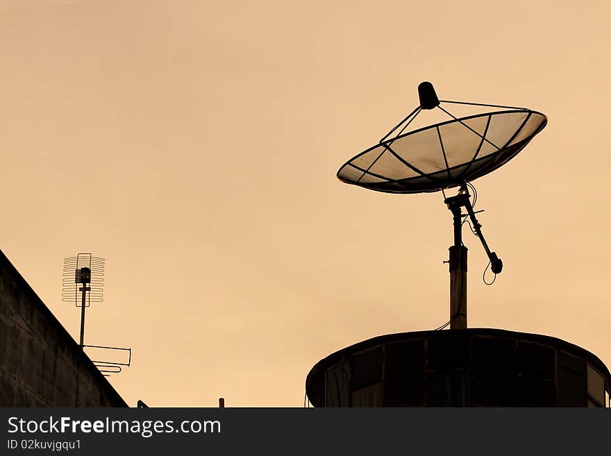 Satellite on the roof house. Satellite on the roof house.