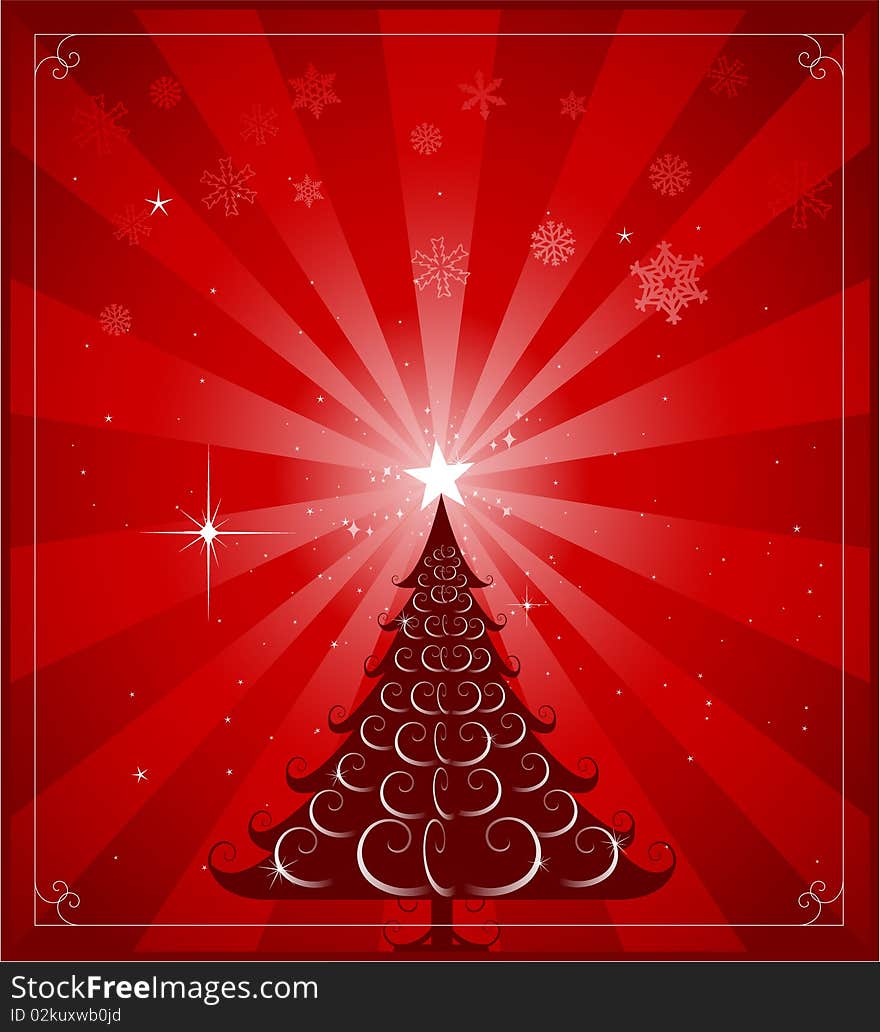 Red color Christmas background, vector illustration layered. Red color Christmas background, vector illustration layered.