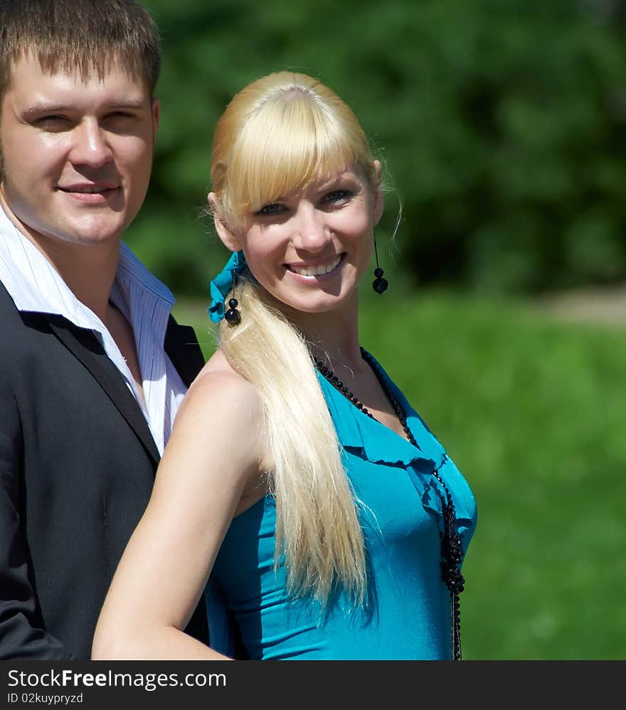 Portrait of a happy young couple