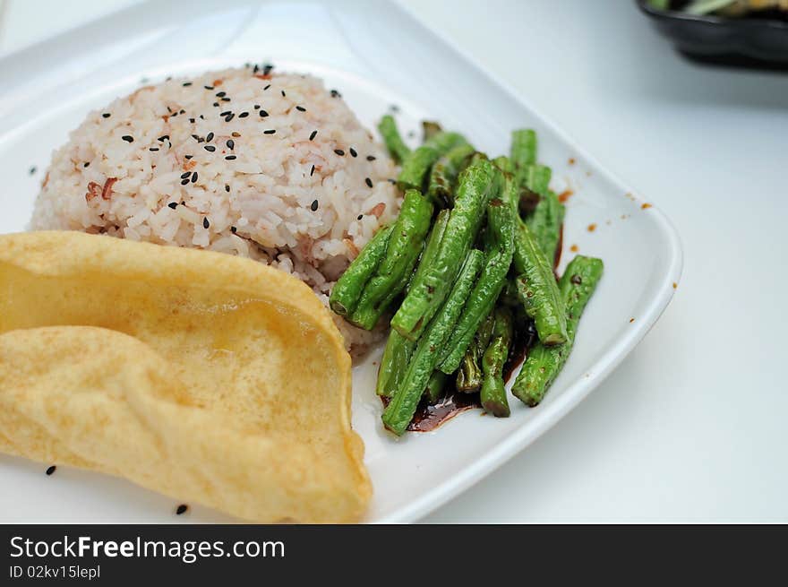 Healthy Unpolished Red Rice And Beans