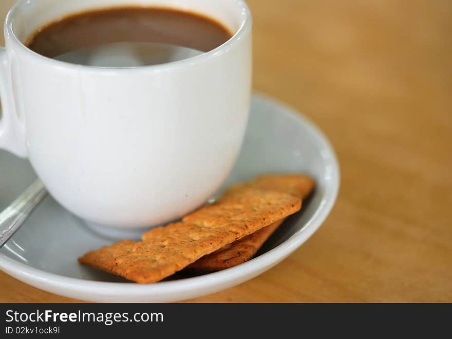 Coffee break with biscuits