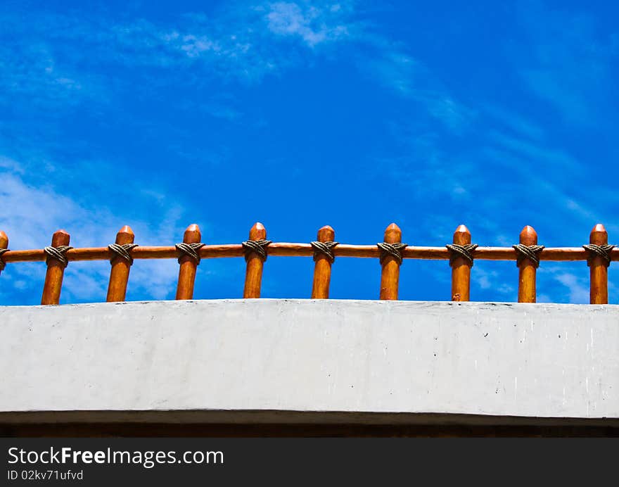 The fence on the sunshine day. The fence on the sunshine day