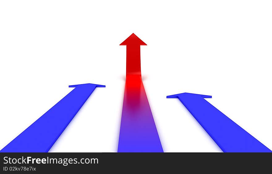 3d arrows pointing upwards - rising economy / vector illustration