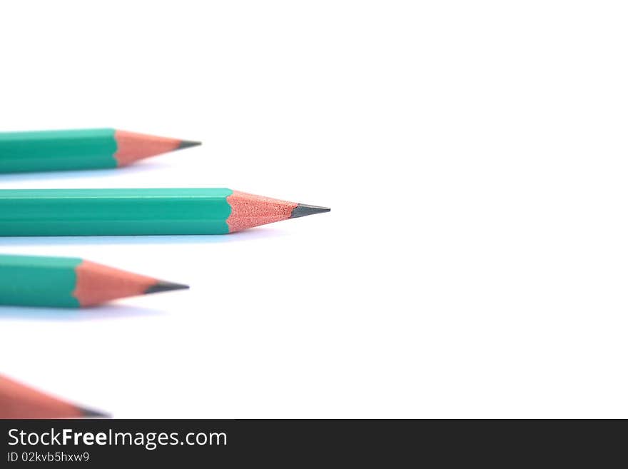 Pencils isolated on white background.