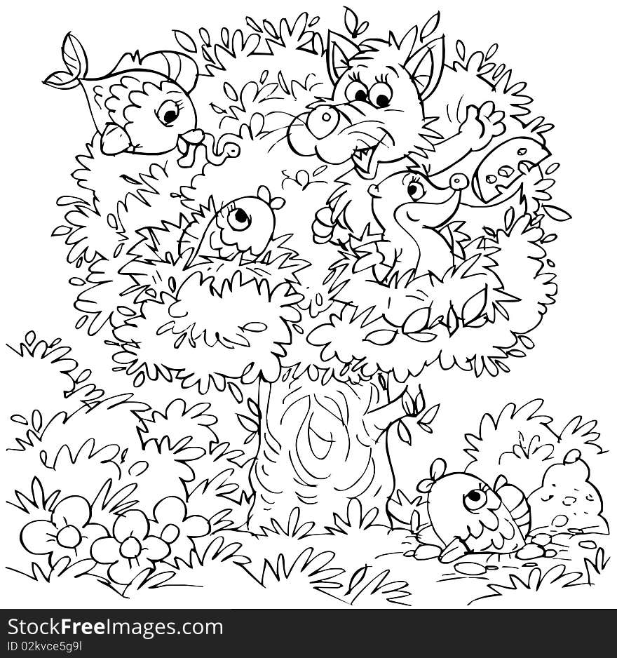 Joke Tree With Animals