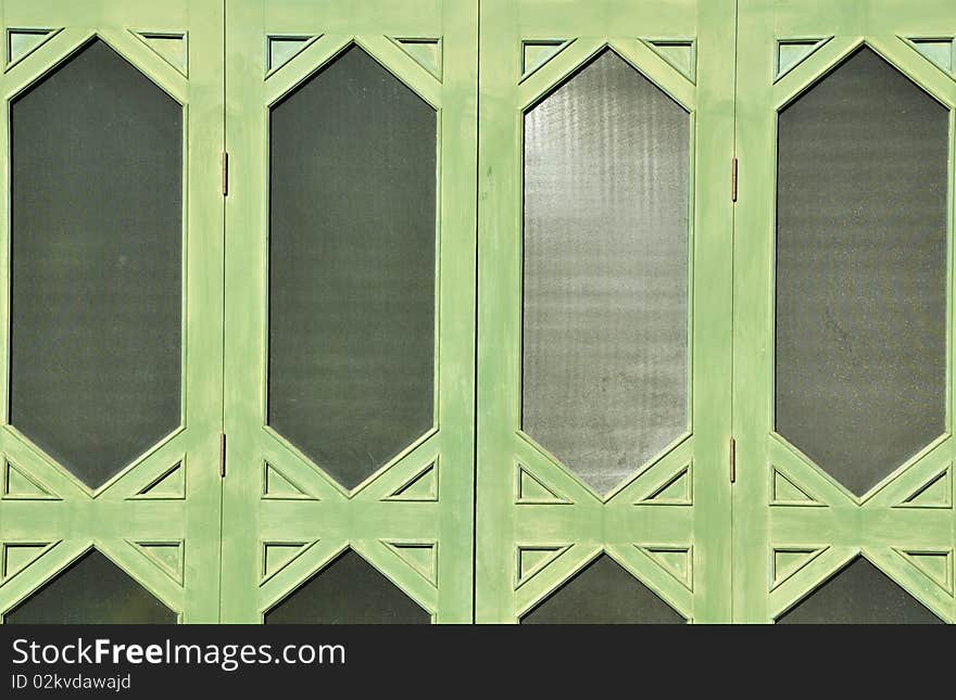 This is a foldable door of one of the residence in Sanam Chandra Palace, Thailand. This is a foldable door of one of the residence in Sanam Chandra Palace, Thailand