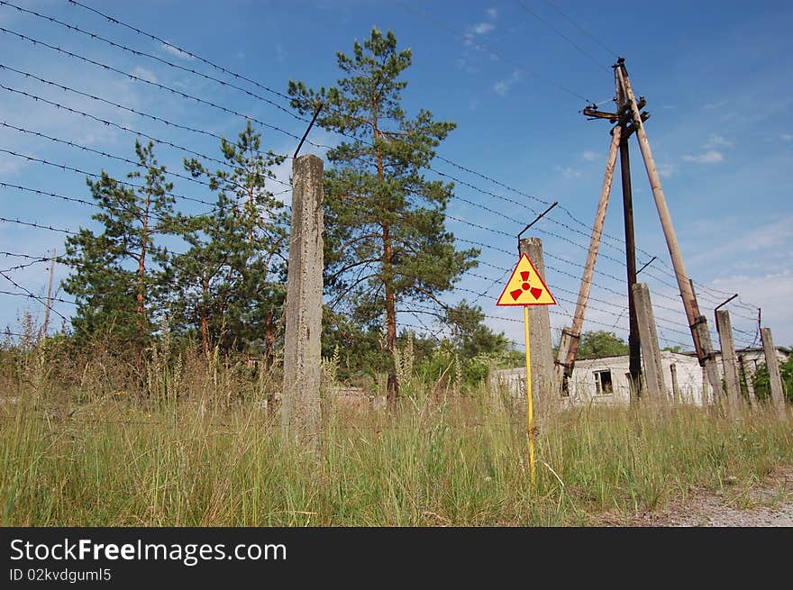 Near Chernobyl area. Modern ruins. Ukraine. Kiev region. Near Chernobyl area. Modern ruins. Ukraine. Kiev region