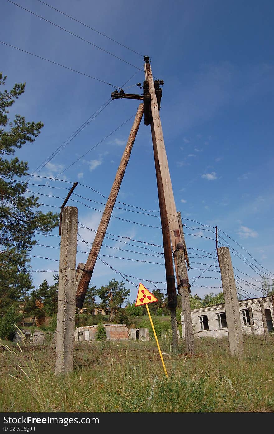 Near Chernobyl area. Modern ruins. Ukraine. Kiev region. Near Chernobyl area. Modern ruins. Ukraine. Kiev region