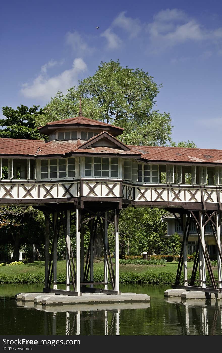 Walkway In The Palace Across The Pond