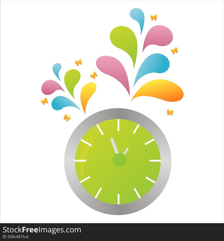 Colorful clock background