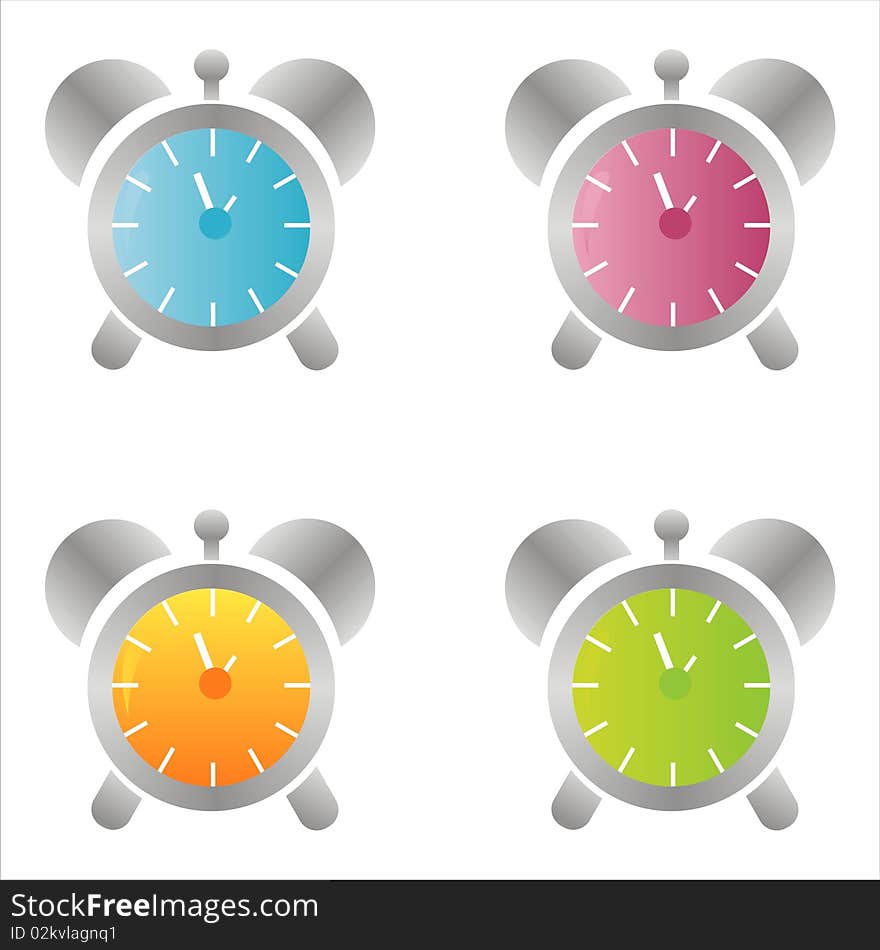 Set of 4 clock icons