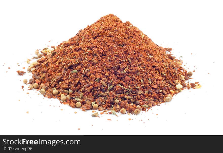 Seasoning for cooking pilaf on a white background