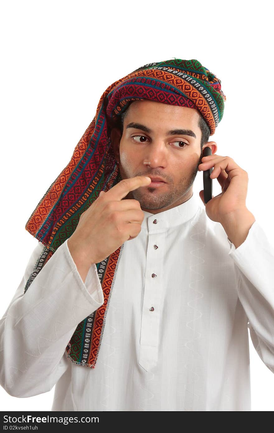 Pondering arab businessman