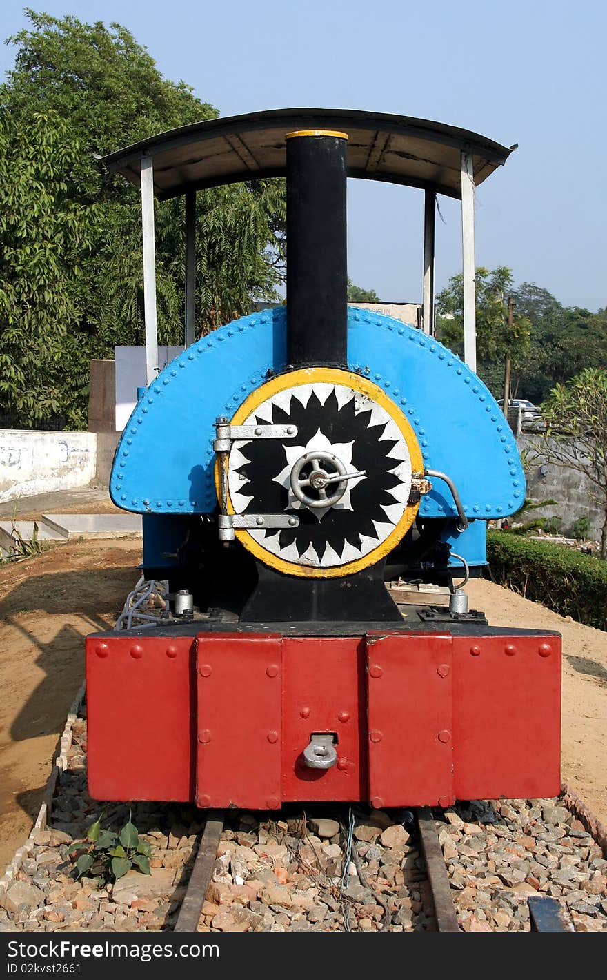 Locomotive on the children's railway in Delhi, India