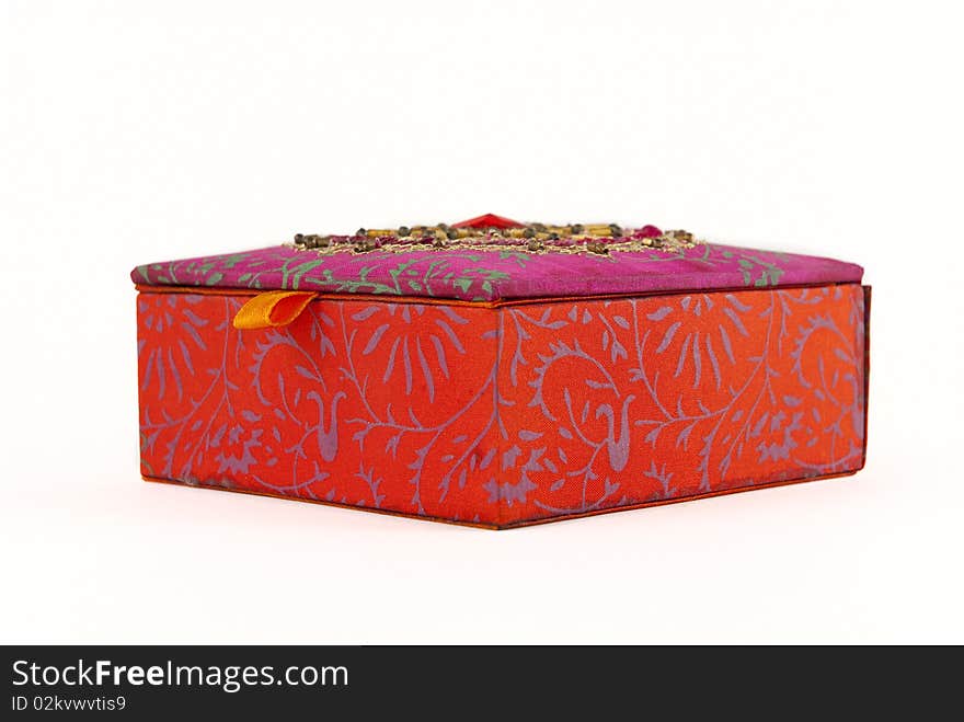 Square red jewellery box