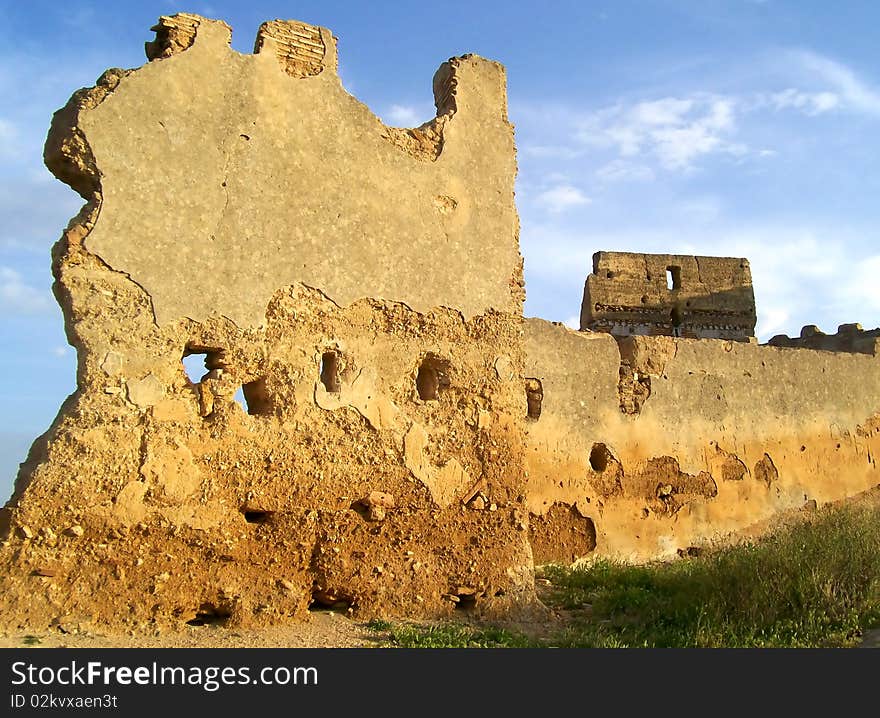 View of the merinid tombs in fez imperial city of morocco