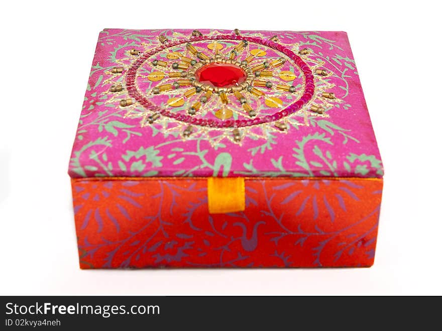 Square red jewellery box